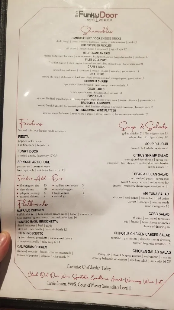 Menu_The Funky Door Bistro & Wine Room_Lubbock, TX_image_old_1