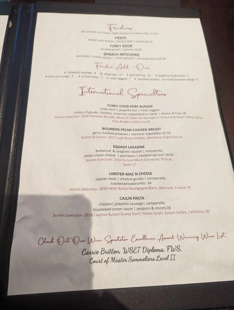 Menu_The Funky Door Bistro & Wine Room_Lubbock, TX_image_old_3