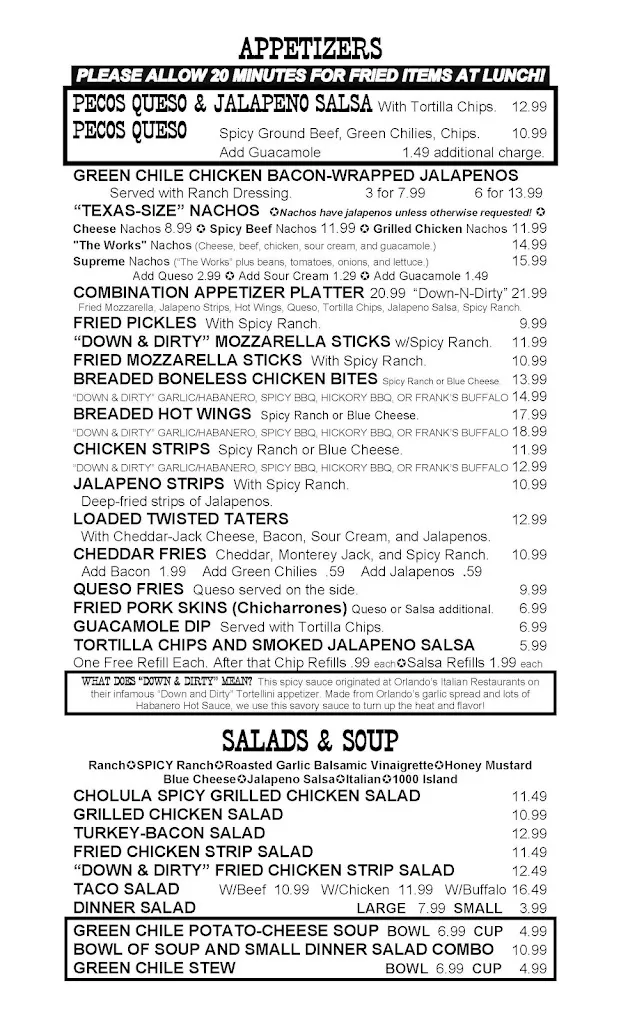 Menu_Caprock Cafe_Lubbock, TX_image_old_1