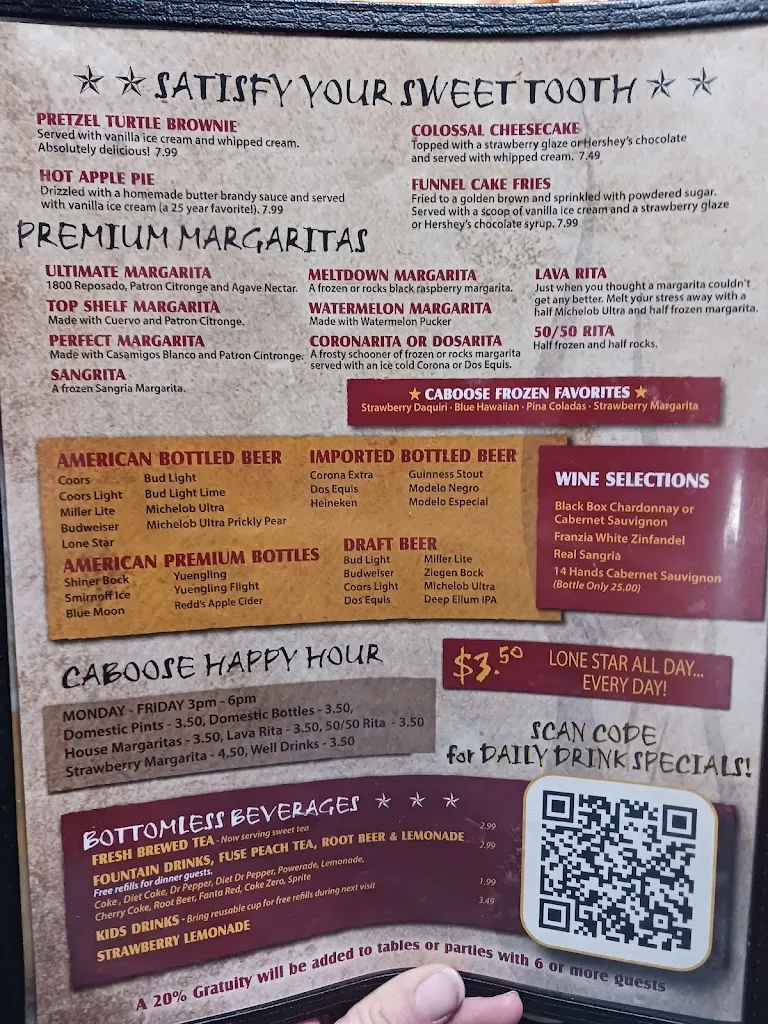 Menu_50th Street Caboose Family Restaurant & Arcade_Lubbock, TX_image_old_2