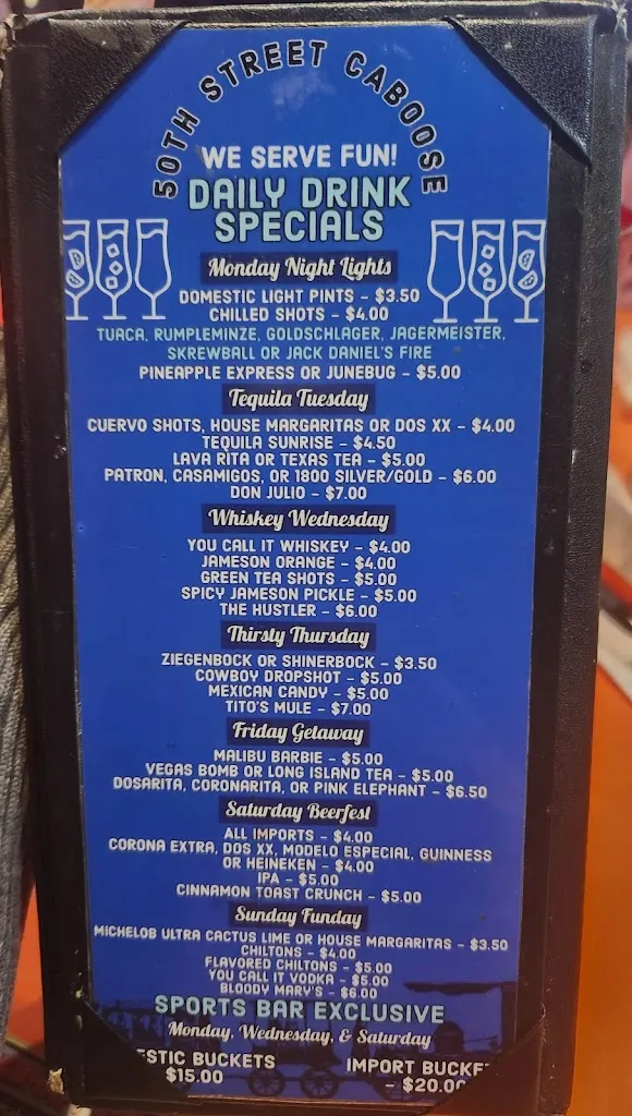 Menu_50th Street Caboose Family Restaurant & Arcade_Lubbock, TX_image_old_3