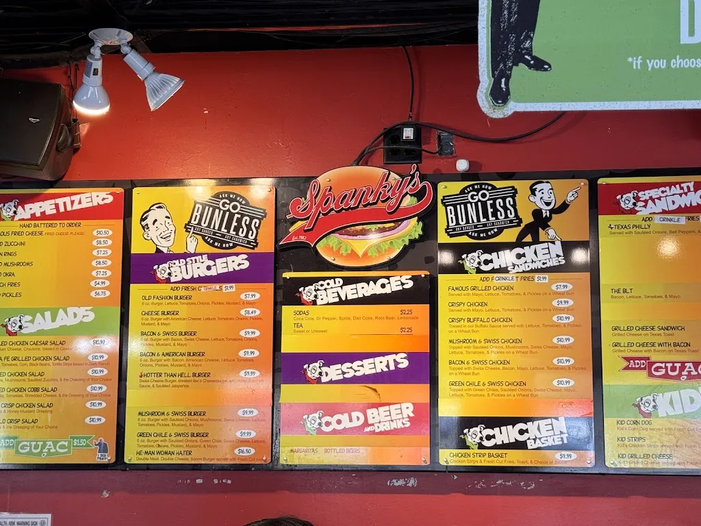 Menu_Spanky's_Lubbock, TX_image_old_2