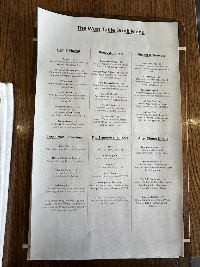 Menu_The West Table Kitchen and Bar_Lubbock, TX_image_old_2