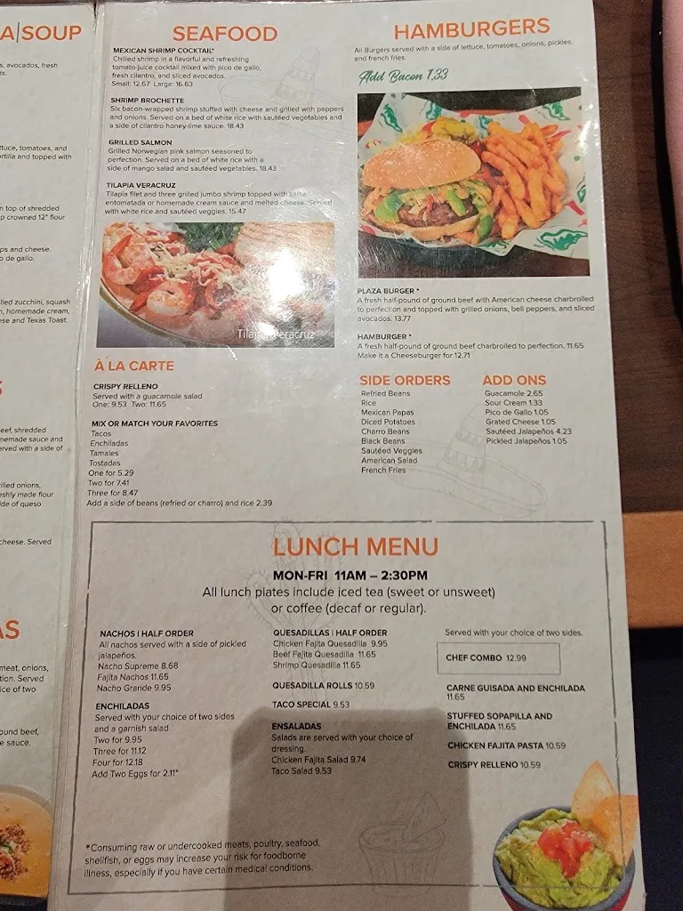 Menu_The Plaza Restaurant & Bar_Lubbock, TX_image_old_1
