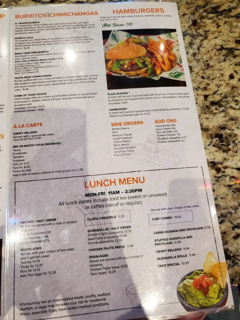 Menu_The Plaza Restaurant & Bar_Lubbock, TX_image_old_3