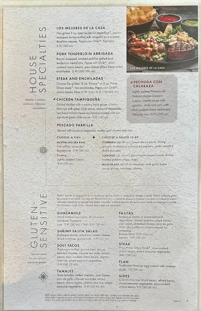 Menu_Abuelo's Mexican Restaurant_Lubbock, TX_image_old_1
