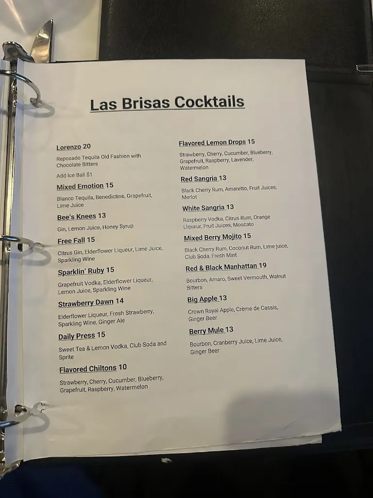 Menu_Las Brisas_Lubbock, TX_image_old_3