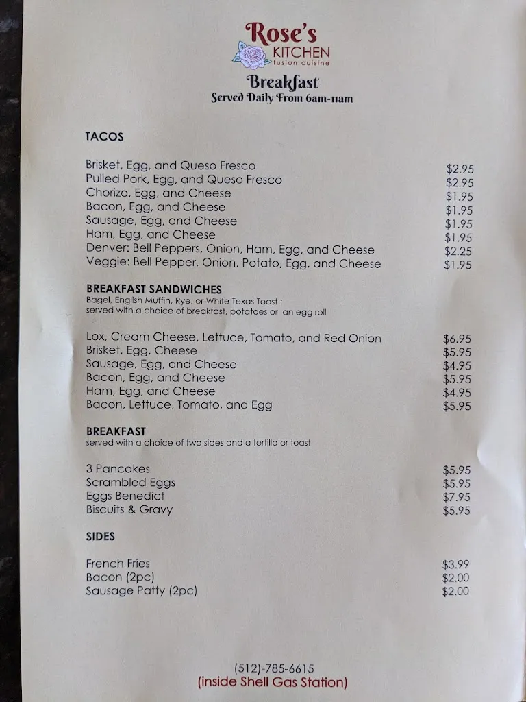Menu_Rose's Kitchen Manchaca_Manchaca, TX_image_old_2