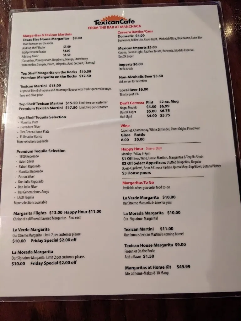Menu_Texican Cafe_Austin, TX_image_old_2
