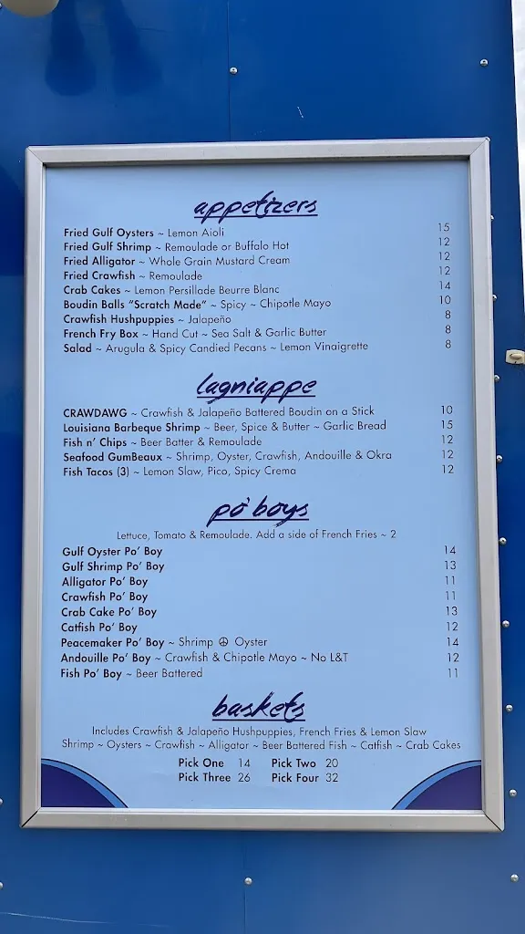 Menu_Beaux Southern Seafood_Manchaca, TX_image_old_1