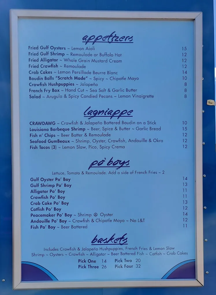 Menu_Beaux Southern Seafood_Manchaca, TX_image_old_3