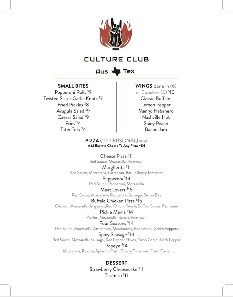 Menu_Culture Club_Austin, TX_image_old_2