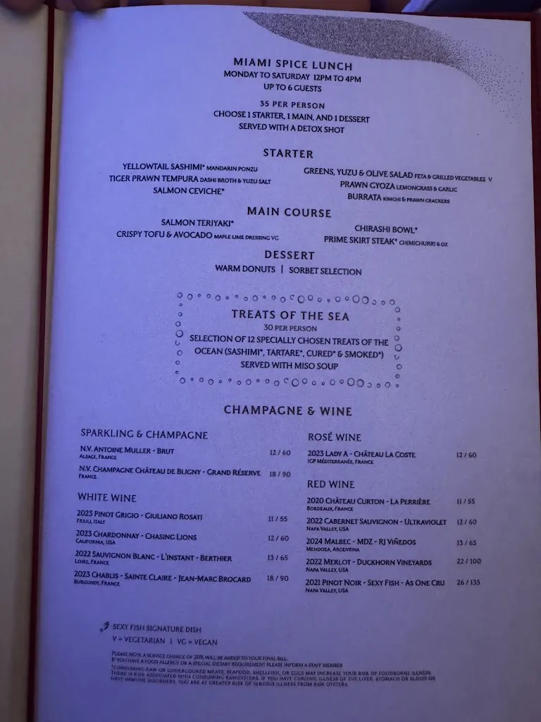 Menu_Sexy Fish Miami_Miami, FL_image_old_2