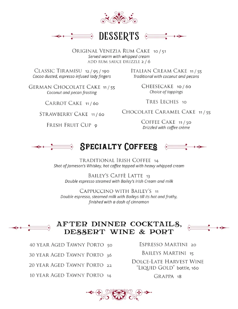 Menu_Venezia Restaurant_Midland, TX_image_old_2