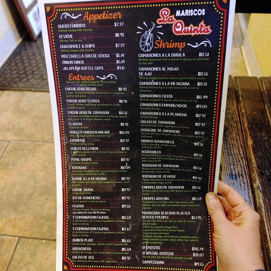 Menu_Mariscos La Quinta_Dumas, TX_image_old_2