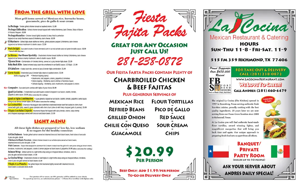 Menu_La Cocina_Richmond, TX_image_old_2