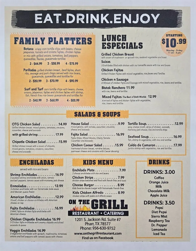 Menu_On The Grill Restaurant_Pharr, TX_image_old_2