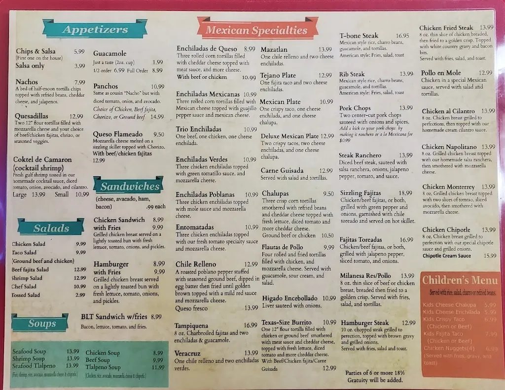 Menu_Las Margaritas Restaurant_Pharr, TX_image_old_3