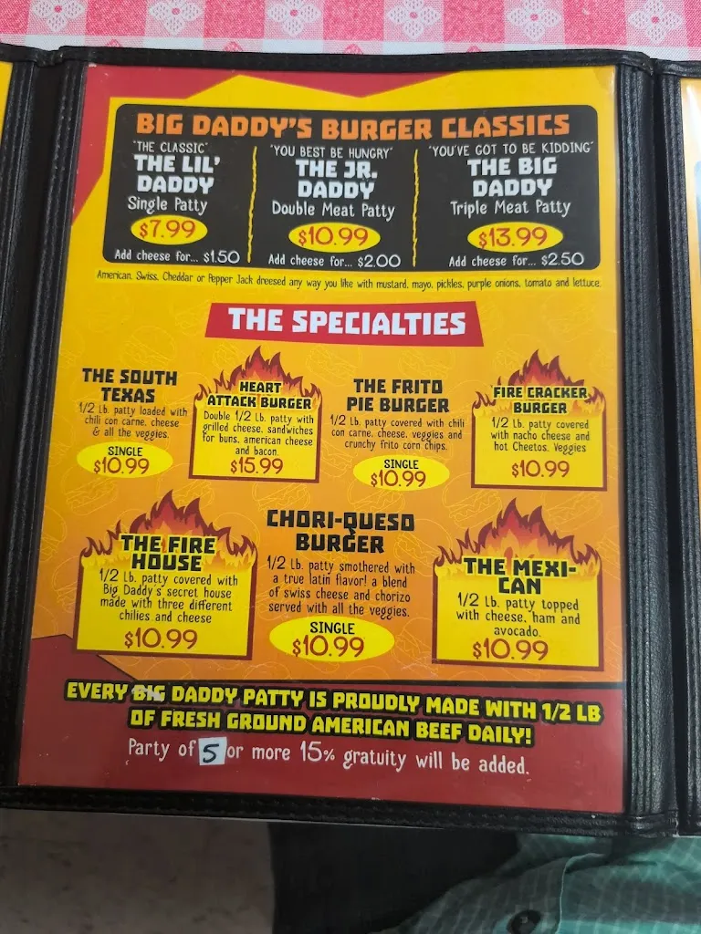 Menu_Big Daddy's Burgers_Pharr, TX_image_old_2