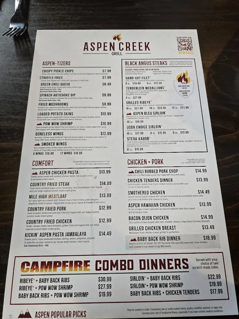 Menu_Aspen Creek Grill_Amarillo, TX_image_old_1