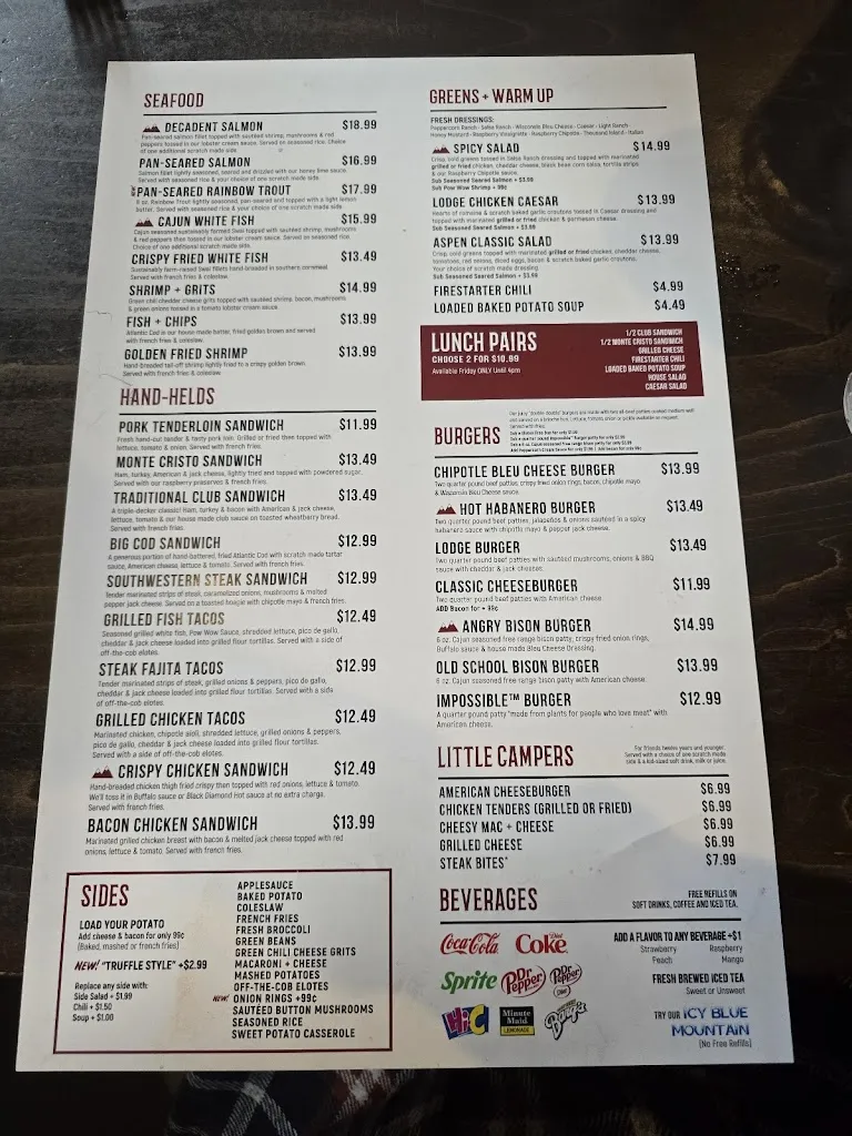 Menu_Aspen Creek Grill_Amarillo, TX_image_old_2