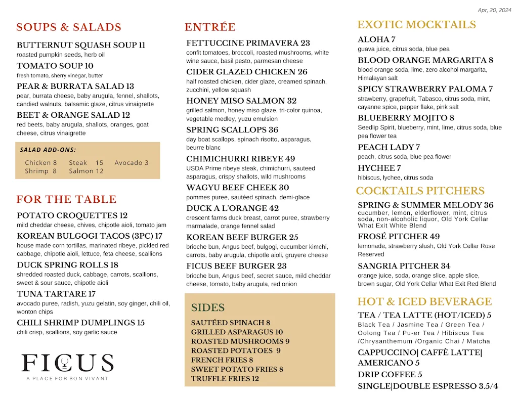 Menu_Ficus | Restaurant, Cafe & Gallery_Princeton, NJ_image_old_1