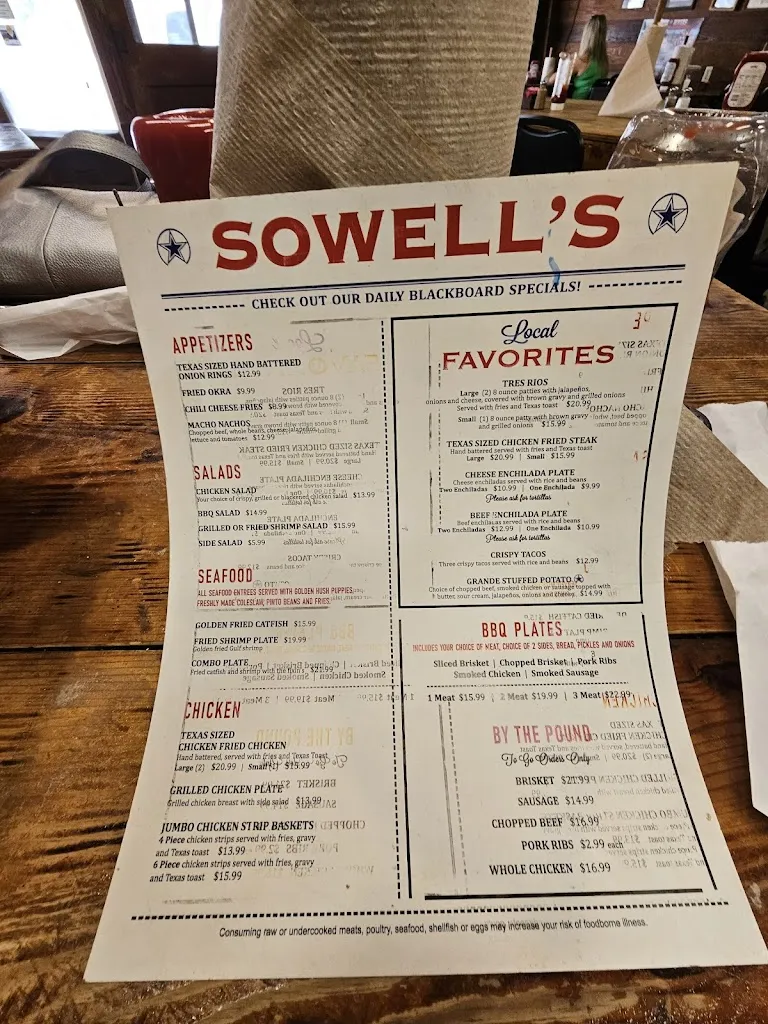 Menu_Sowell's BBQ_Three Rivers, TX_image_old_3