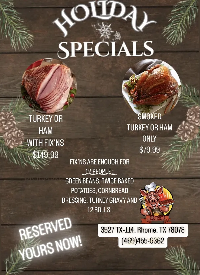 Menu_Big Tony's BBQ Kitchen_Rhome, TX_image_old_2
