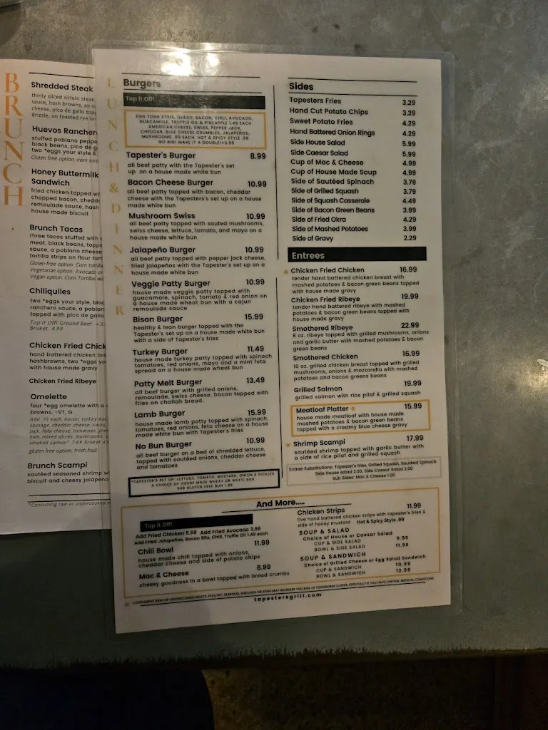 Menu_Tapester's Grill_Houston, TX_image_old_1