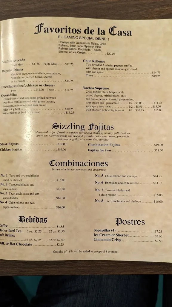 Menu_El Camino Dining Room_Tulia, TX_image_old_3