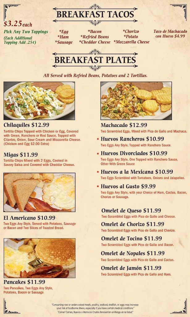 Menu_El Faro Mexican and Salvadorian_Austin, TX_image_old_1
