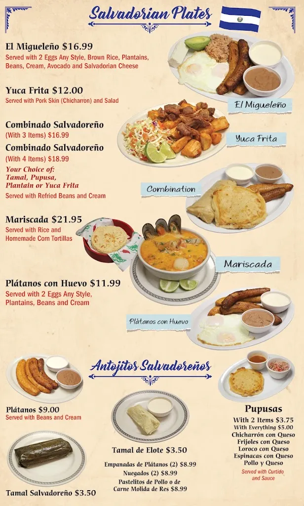 Menu_El Faro Mexican and Salvadorian_Austin, TX_image_old_2
