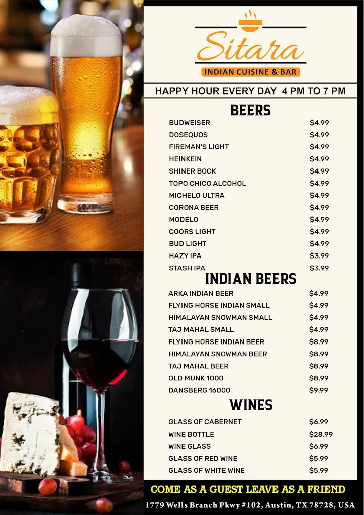 Menu_New Sitara Indian Cuisine & Bar_Austin, TX_image_old_3