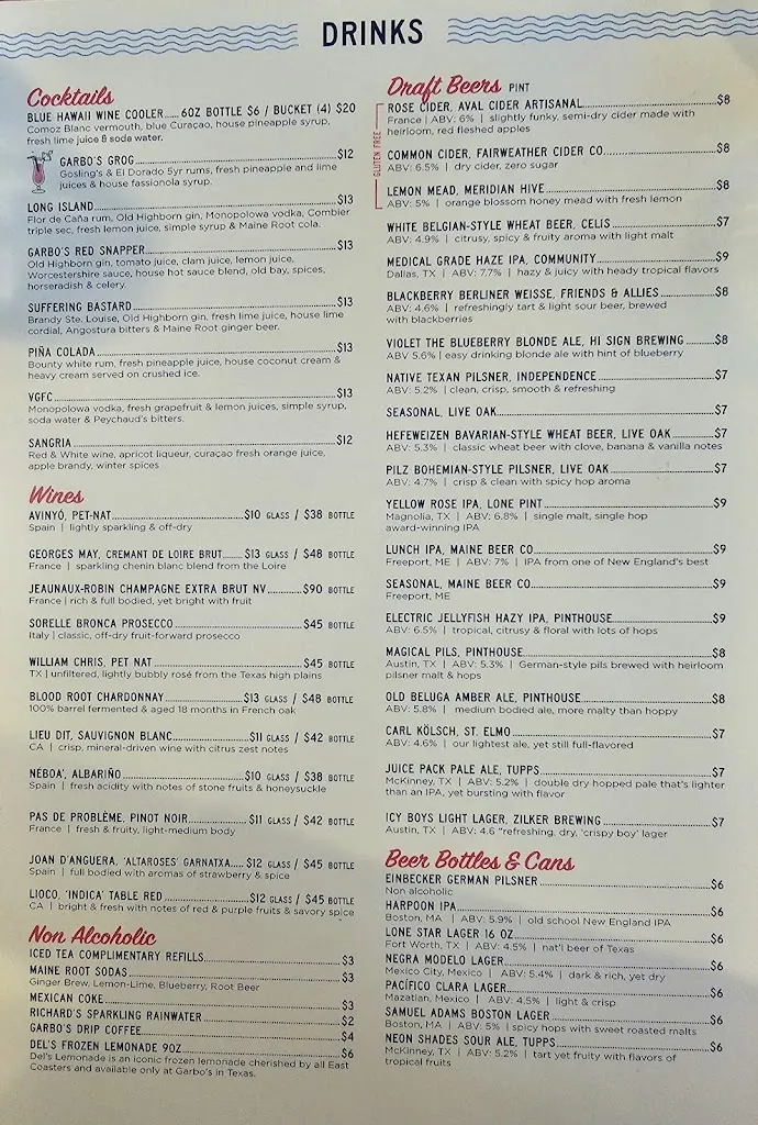 Menu_Garbo's on Mopac_Austin, TX_image_old_2