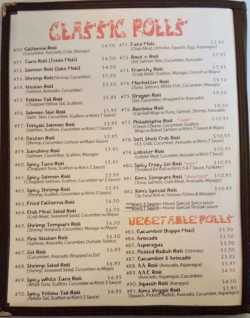 Menu_Kim's Sushi_West Orange, NJ_image_old_2
