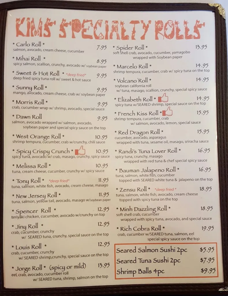 Menu_Kim's Sushi_West Orange, NJ_image_old_3