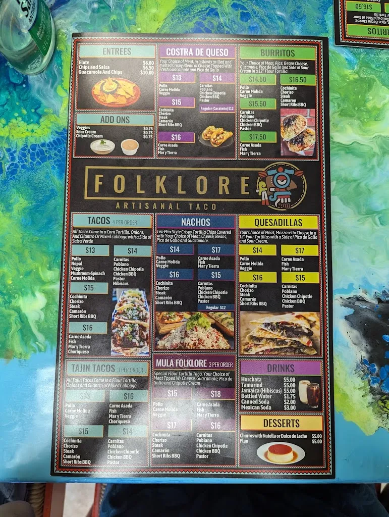 Menu_Folklore Artisanal Mexican Eatery_West Orange, NJ_image_old_2