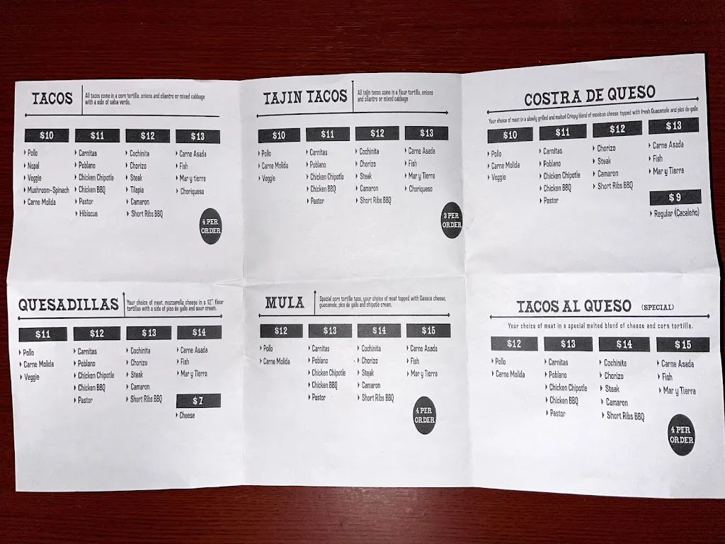 Menu_Folklore Artisanal Mexican Eatery_West Orange, NJ_image_old_3