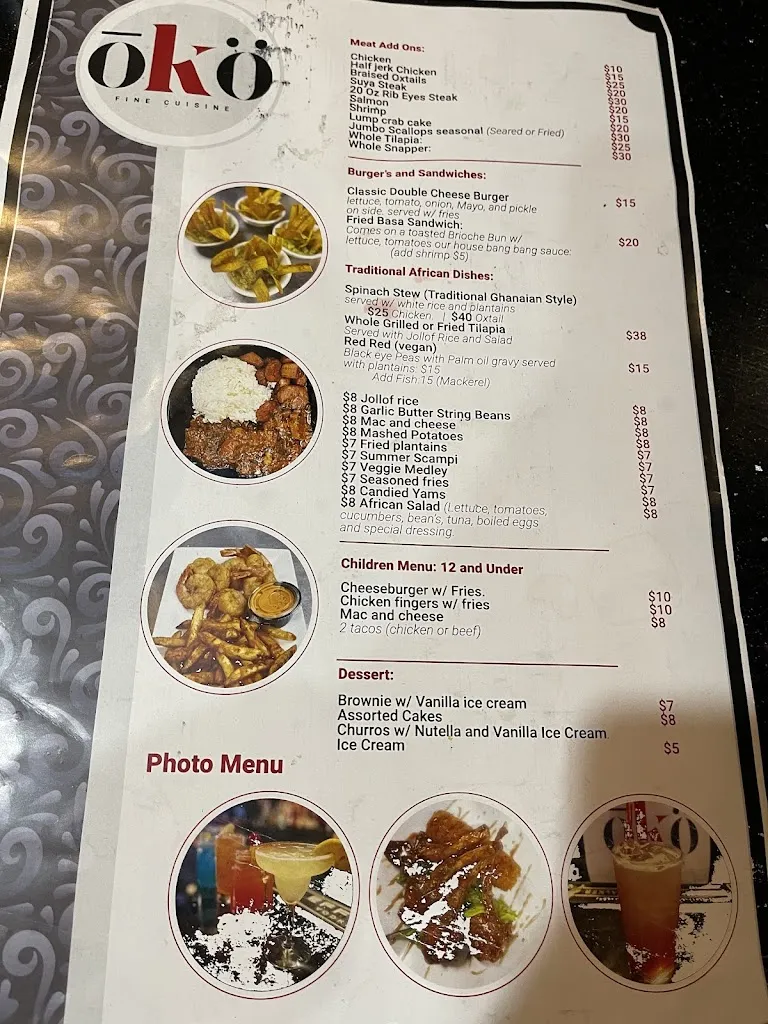 Menu_Oko Fine Cuisine_West Orange, NJ_image_old_1