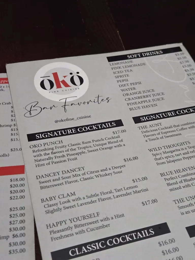 Menu_Oko Fine Cuisine_West Orange, NJ_image_old_3