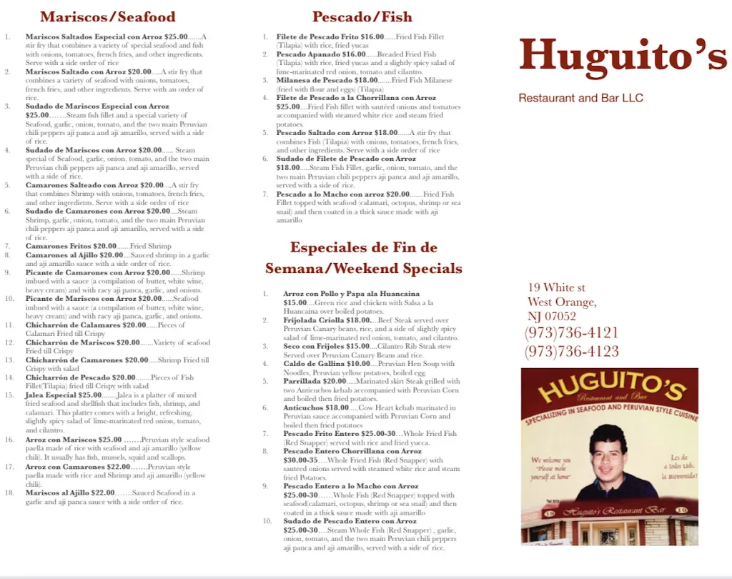 Menu_Huguito's Restaurant and Bar_West Orange, NJ_image_old_3