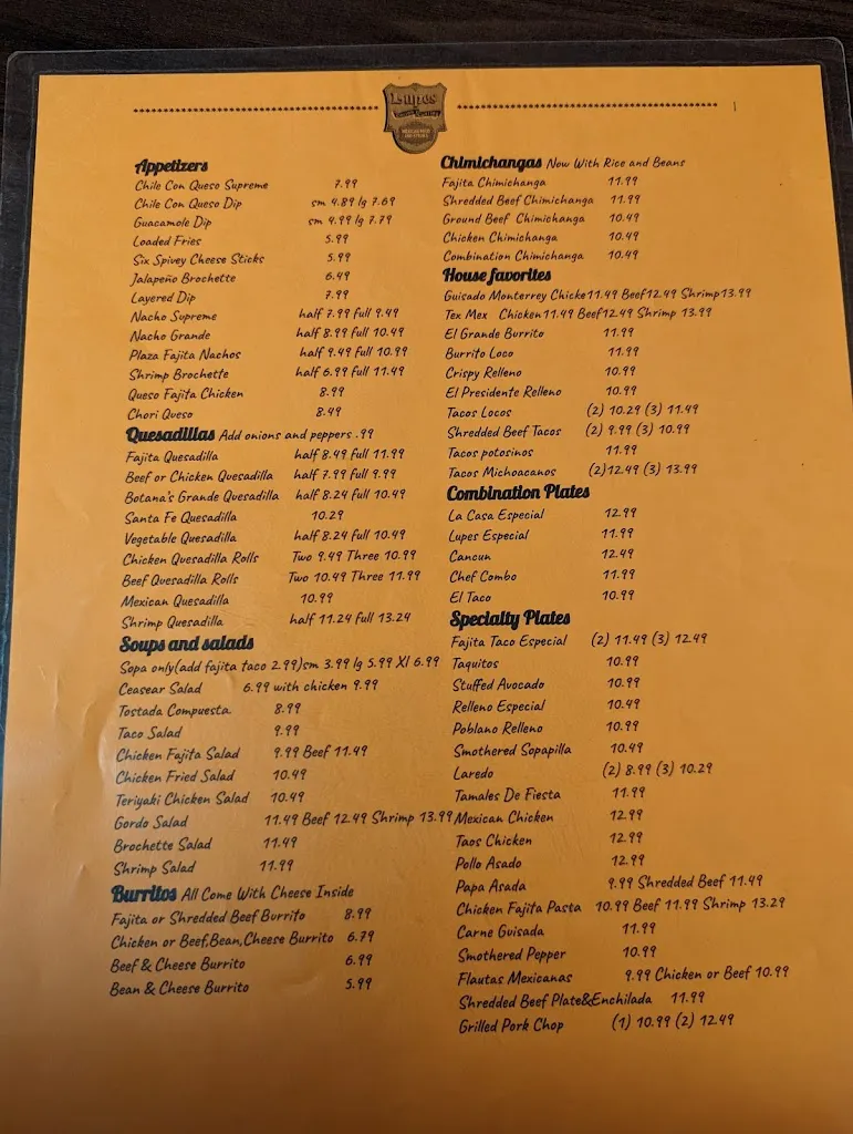 Menu_Lupes II In Vernon_Vernon, TX_image_old_1