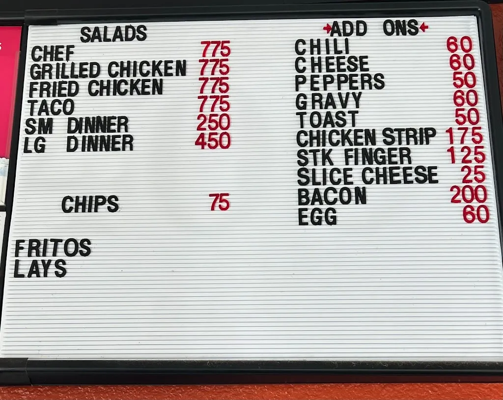 Menu_Bevos Drive-In_Vernon, TX_image_old_1