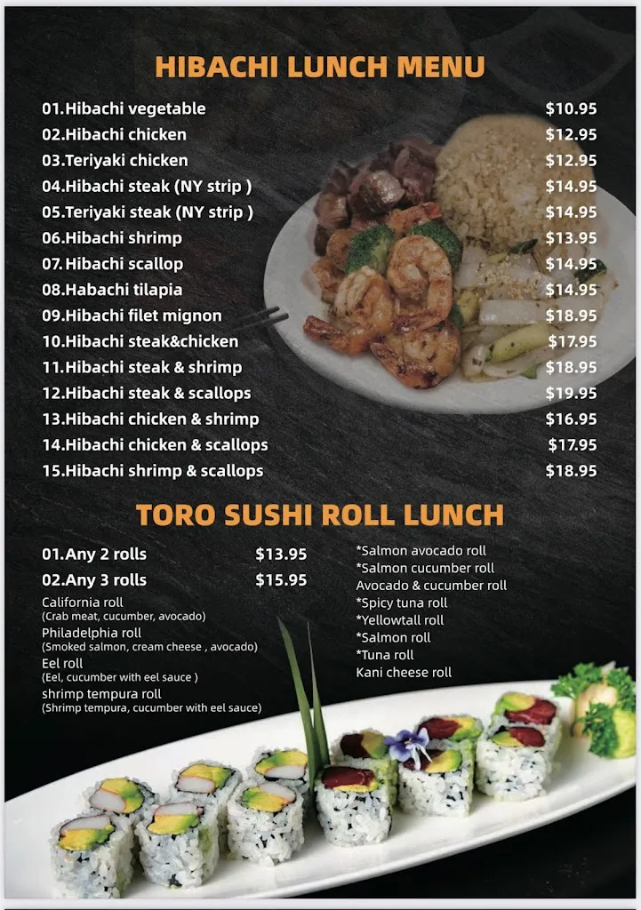 Menu_Toro Japanese Restaurant_Vernon, TX_image_old_3