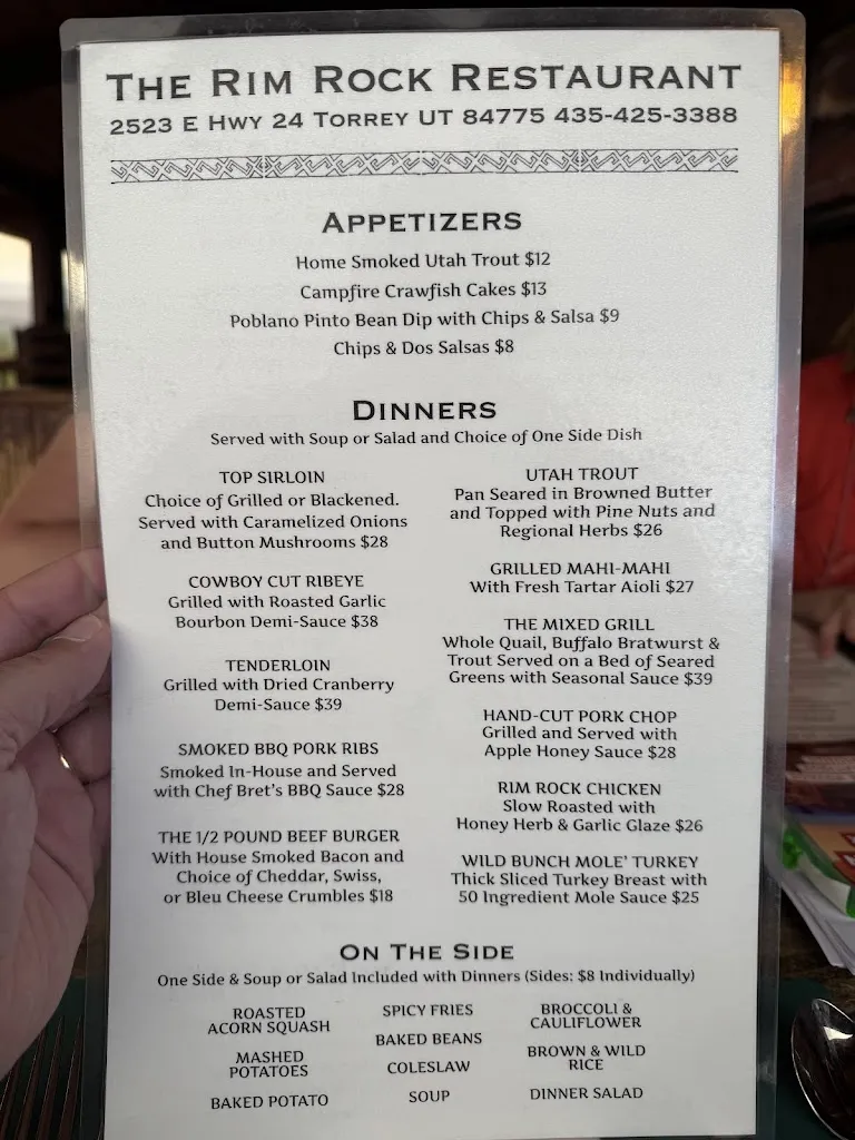 Menu_Rim Rock Restaurant_Torrey, UT_image_old_3