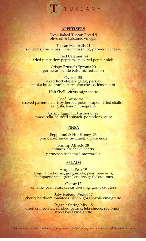 Menu_Tuscany Restaurant_Salt Lake City, UT_image_old_1