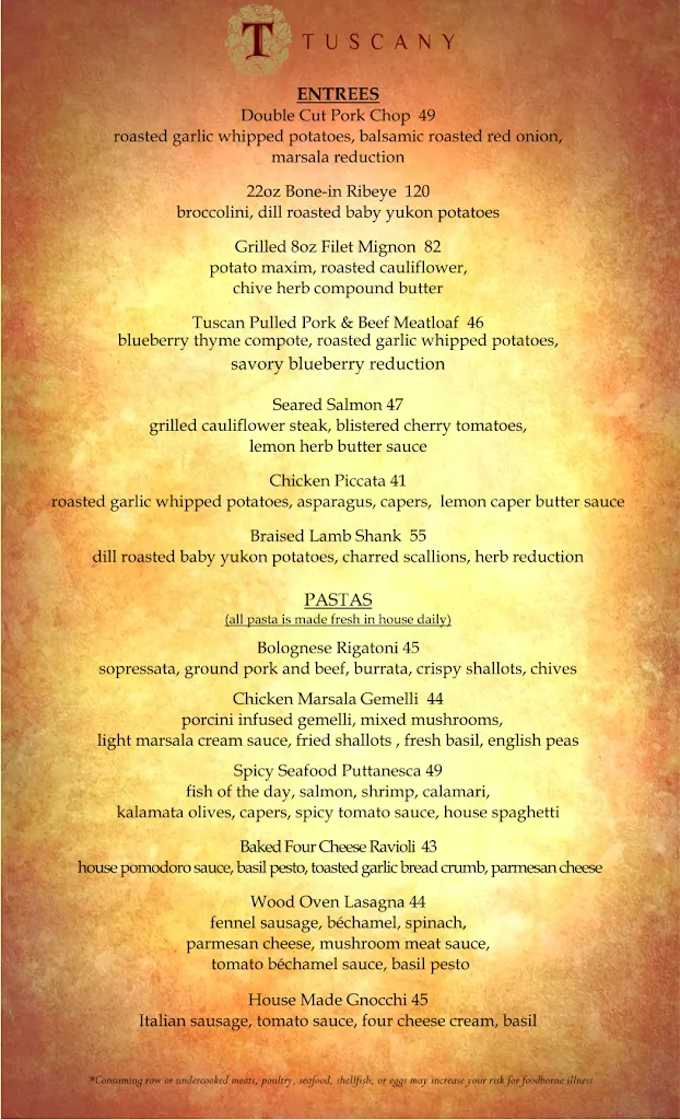 Menu_Tuscany Restaurant_Salt Lake City, UT_image_old_2