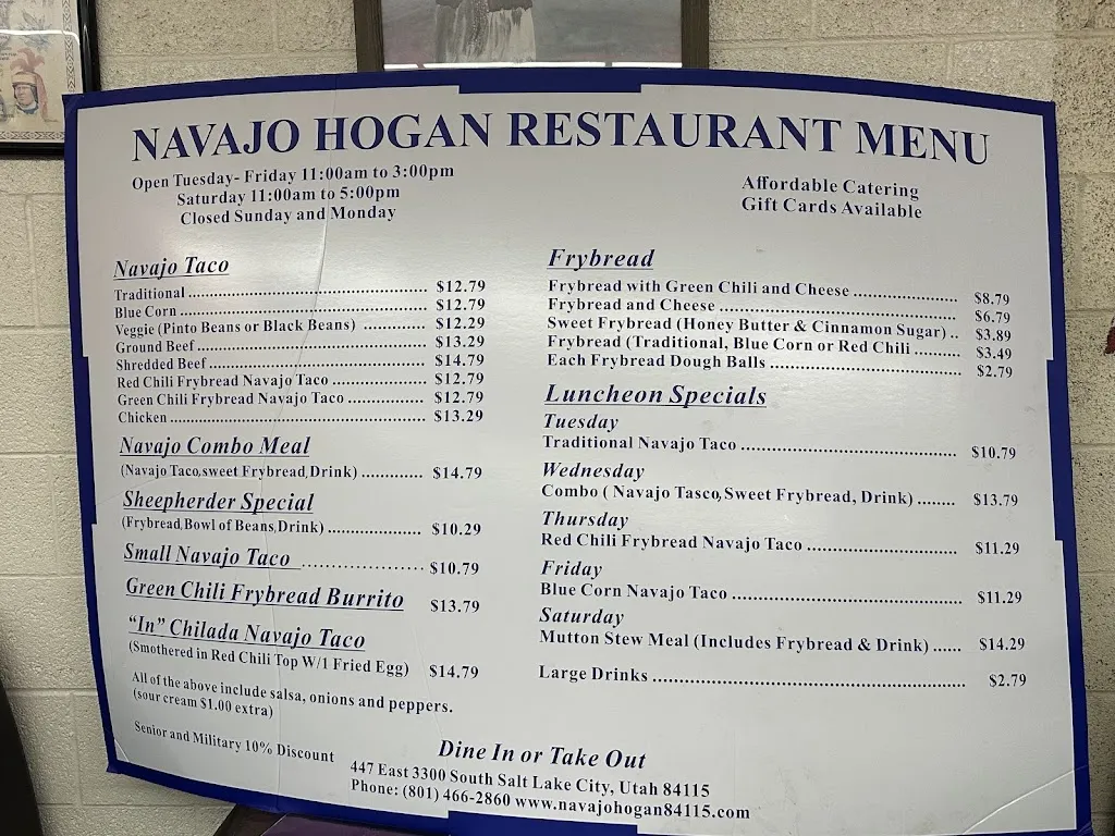 Menu_Navajo Hogan_South Salt Lake, UT_image_old_1