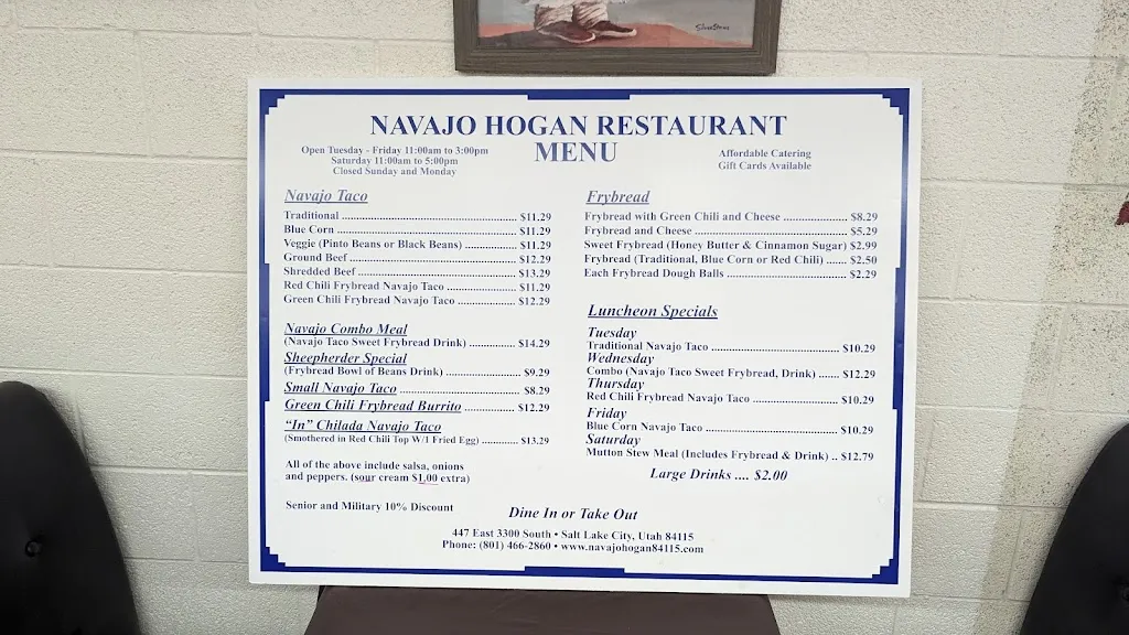 Menu_Navajo Hogan_South Salt Lake, UT_image_old_2