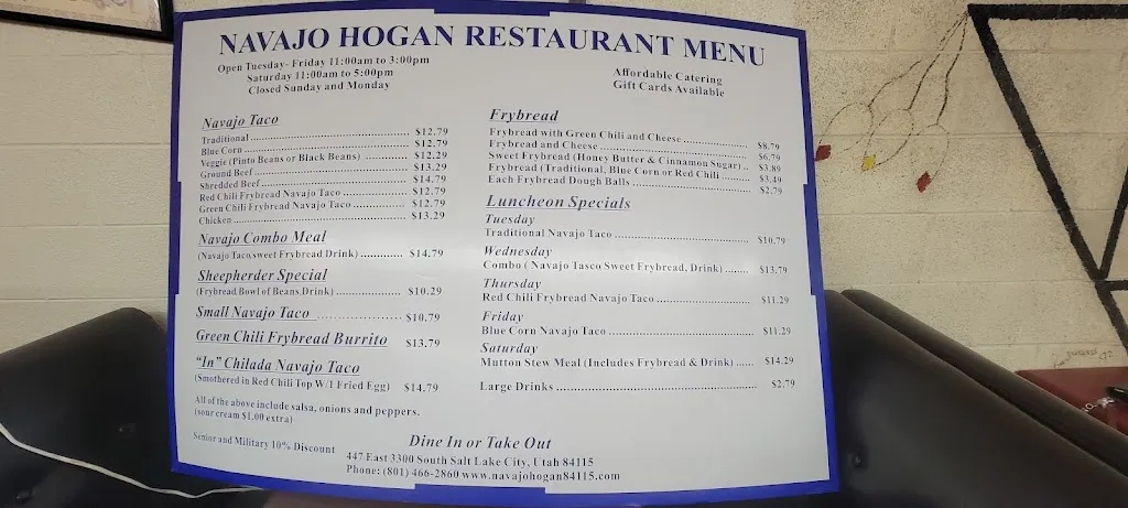 Menu_Navajo Hogan_South Salt Lake, UT_image_old_3